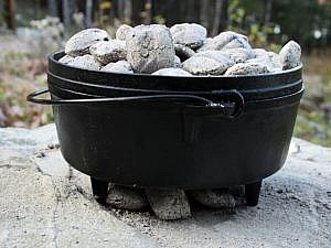 Dutch oven cooking with coals