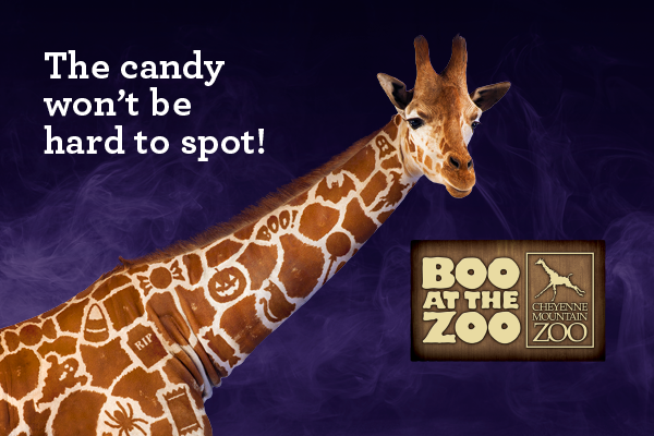 Boo at the Zoo 2023 graphic banner - nights of October 20-22, 27-29 & 31, 4-8:30 p.m. Advanced tickets required.