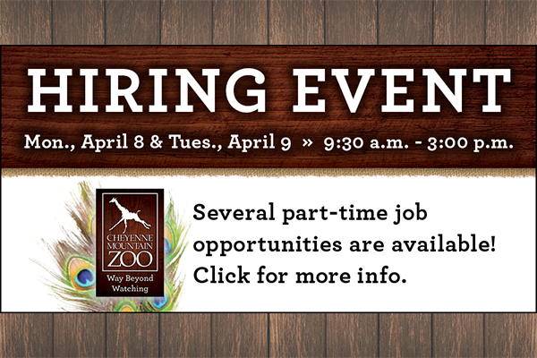 CMZoo Hiring Event April 8 & 9, 2024