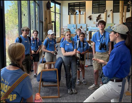 Junior Camp Educators talking to campers at Cheyenne Mountain Zoo