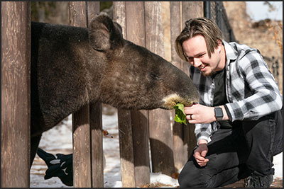 VIP Tours, mountain tapir with guest meeting