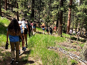 Outdoor School - family habitat hike in the woods in Colorado